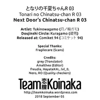 (C94) [Kuragamo (Tukinowagamo)] Tonari no Chinatsu-chan R 03 | Next Door's Chinatsu-chan R 03 [English] [Team Koinaka]