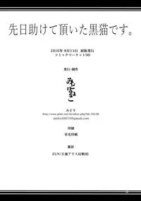 (Touhou Goudou Event 2017 Shinshun!) [Midorineko (Midori)] Senjitsu Tasukete Itadaita Kuroneko desu. (Touhou Project) [Chinese] [oo君個人漢化]