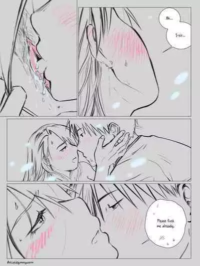 [stupidgummyworm] Kitchen (fullmetal alchemist: riza hawkeye + roy mustang)[english]