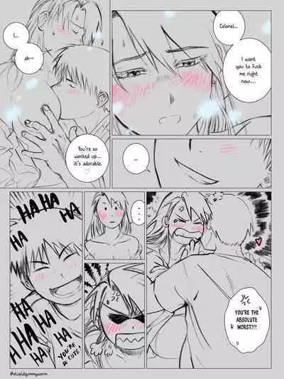 [stupidgummyworm] Kitchen (fullmetal alchemist: riza hawkeye + roy mustang)[english]