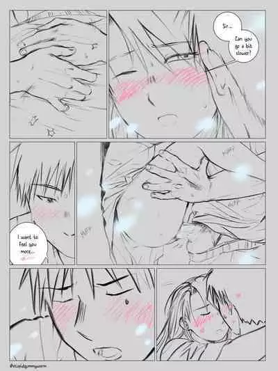 [stupidgummyworm] Kitchen (fullmetal alchemist: riza hawkeye + roy mustang)[english]