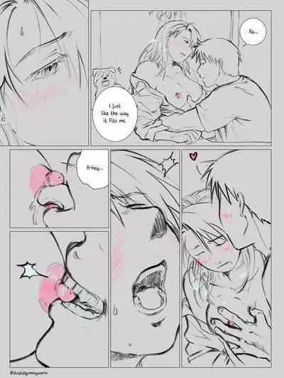 [stupidgummyworm] Kitchen (fullmetal alchemist: riza hawkeye + roy mustang)[english]