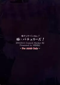 (C82) [Hibiki (Igan Seijin)] ButaChouli Janee! Buta x Patchouli da! (Touhou Project)