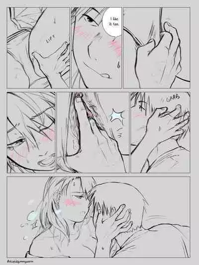 [stupidgummyworm] Kitchen (fullmetal alchemist: riza hawkeye + roy mustang)[english]